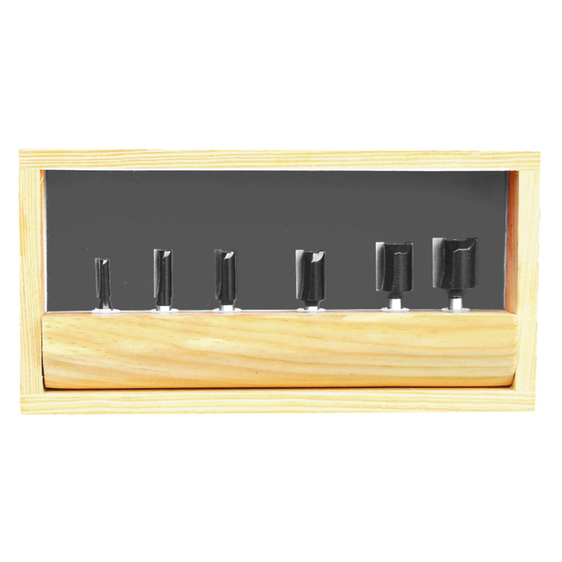 Straight 6pcs TCT Router Bit Set With 1/4 Or 1/2 Shank Betop Tools